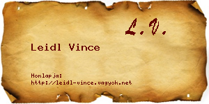 Leidl Vince névjegykártya